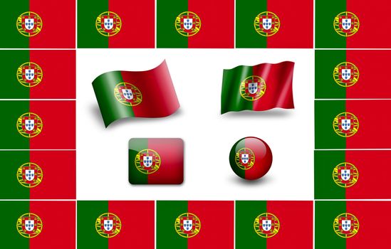 Flag of Portugal. icon set. flags frame.