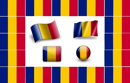 Flag of Romania. icon set. flags frame.