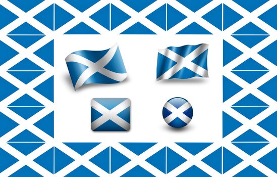 Flag of Scotland. icon set. flags frame.