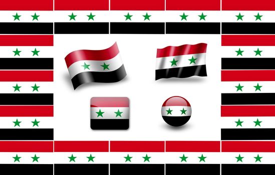 Flag of Syria. icon set. flags frame.