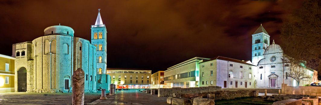 Zadar cityscape at night, Dalmatia, Croatia