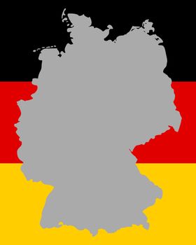 Map and flag of Germany