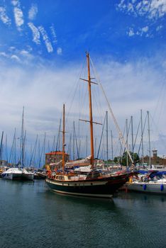 Sailboat with white cloud