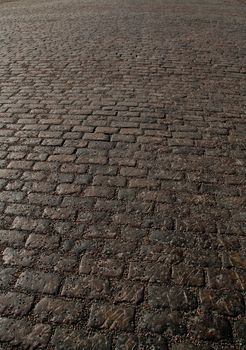 Small rock pavement with rock tiles