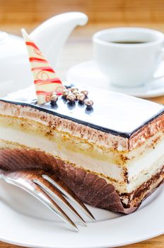 Fancy cake with coffee