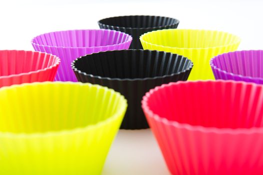 Coloured muffin cups. Ready to be used.