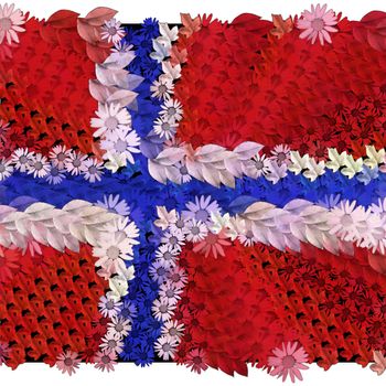 Norwegian flag in flowers