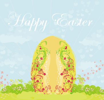 Easter Egg On Grunge Background