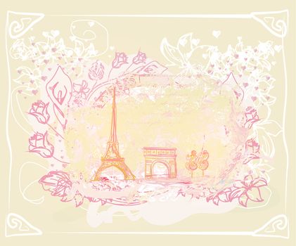 vintage retro Eiffel card