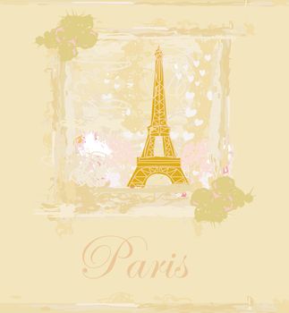 vintage retro Eiffel card