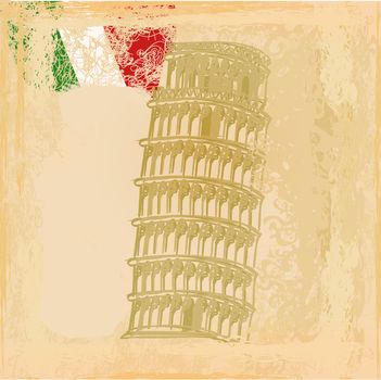 vector pisa tower grunge background