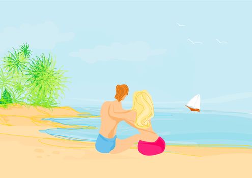 Couple on a tropical beach