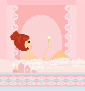 pretty girl enjoying elegant spa