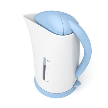 Plastic electric kettle on white background