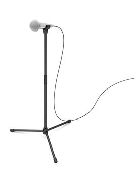 Modern microphone on a black stand