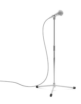 3d illustration of microphone on metal stand