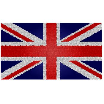 united kingdom flag with an aristic patchwork