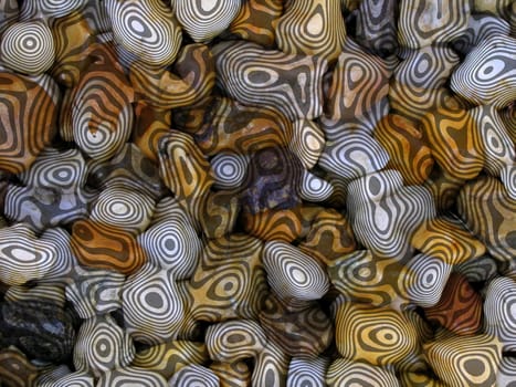 wet pebbles or stones in abstract art effect
