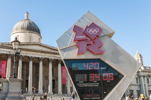 LONDON - June 03: Official countdown clock for the Olympic and Paralympic Games 2012, which will run from July 27th to September 9th. June 03, 2011 in London, England.
