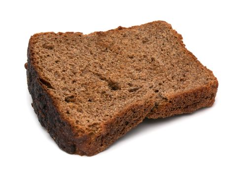 rye bread isolated on white close up