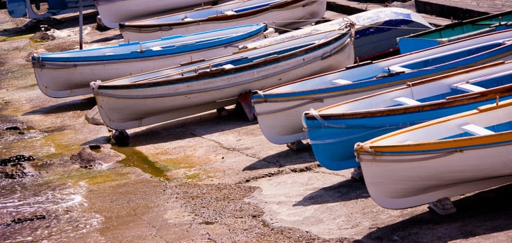 Boats in a row, Capry, south of Italy