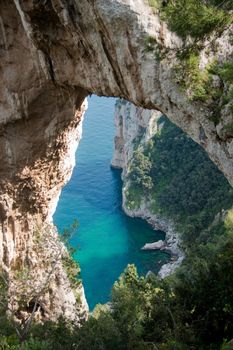 Natural Arch in Capri island, Italy 