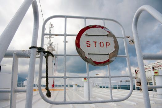 Sign Stop on a gate on boat







Sign Stop on a gate on boat, ferry trip