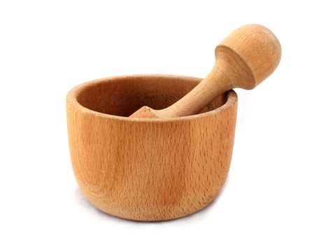 Wooden mortar and pestle