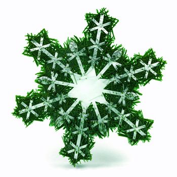 Snowflake. This image contains clipping path for easy background removing.