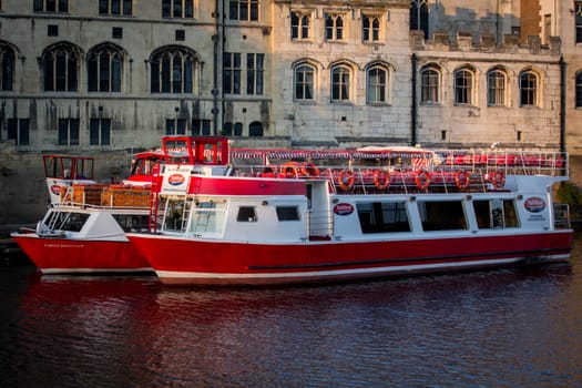 Two pleasure boats moored at York