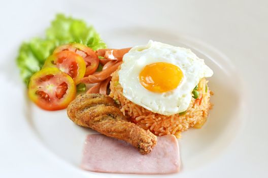 American style breakfast set, fried rice