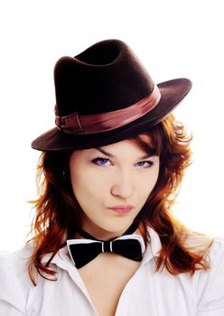 An image of a nice woman in a hat