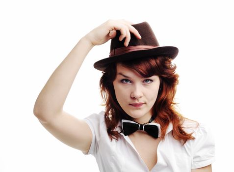 An image of a nice woman in a hat