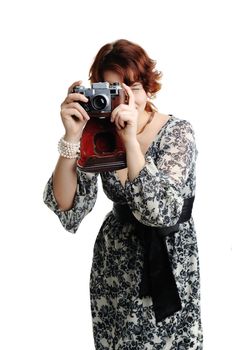 An image of a nice woman taking photos