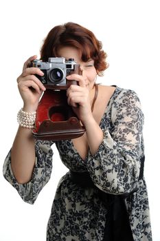An image of a nice woman taking photos