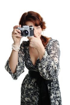 An image of a nice woman taking photos