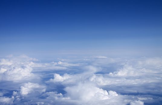 Deep blue clouds. Shoot from the plane.