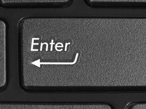 Macro photo of a key of input, enter on the laptop