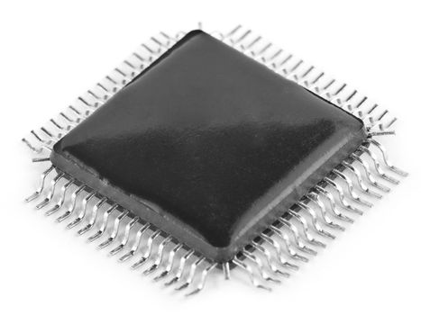 Isolated black microchip with a set of legs