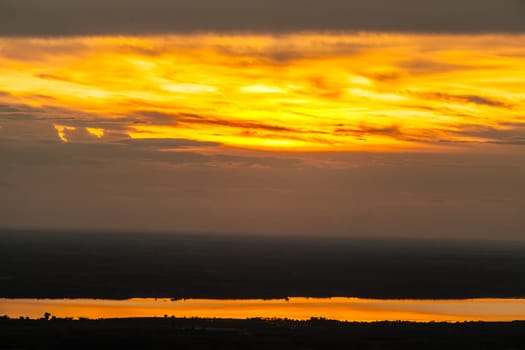 Sunrise View point from Phurungka National Prak, Nakornpanom, Thailand.