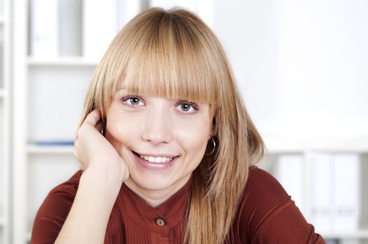 portrait of a beautiful woman who works in the office