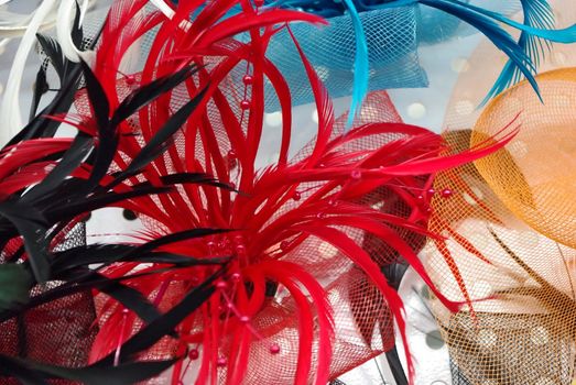 Fashion hair accessories and brooches made of colorful feather