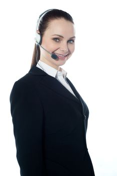 Telemarketing executive offering product to customer