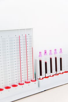 Laboratory tolls for blood examination. Shallow depth-of-field.