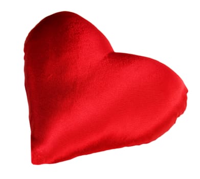 Red pillow with heart shape