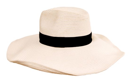 Big beide woman's hat from the sun with black hat-band