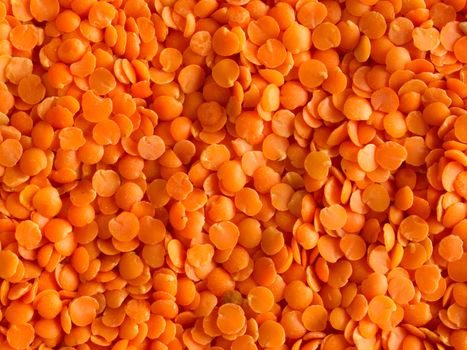 close up of red lentils food background