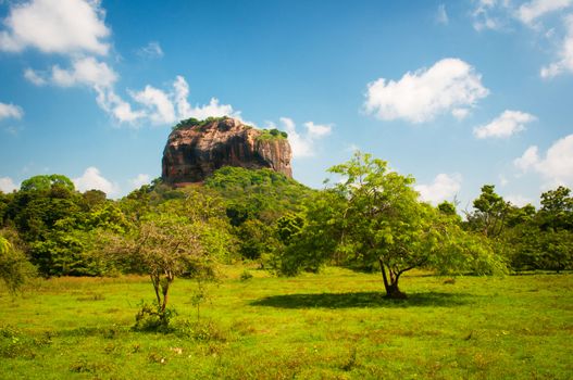 Sigiriya (Lion's rock) - ancient rock fortress in Sri Lanka, surrounded by an network of gardens and reservoirs.