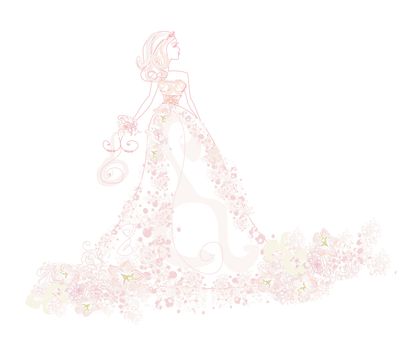 Abstract Beautiful floral bride