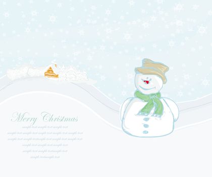 Happy snowman card